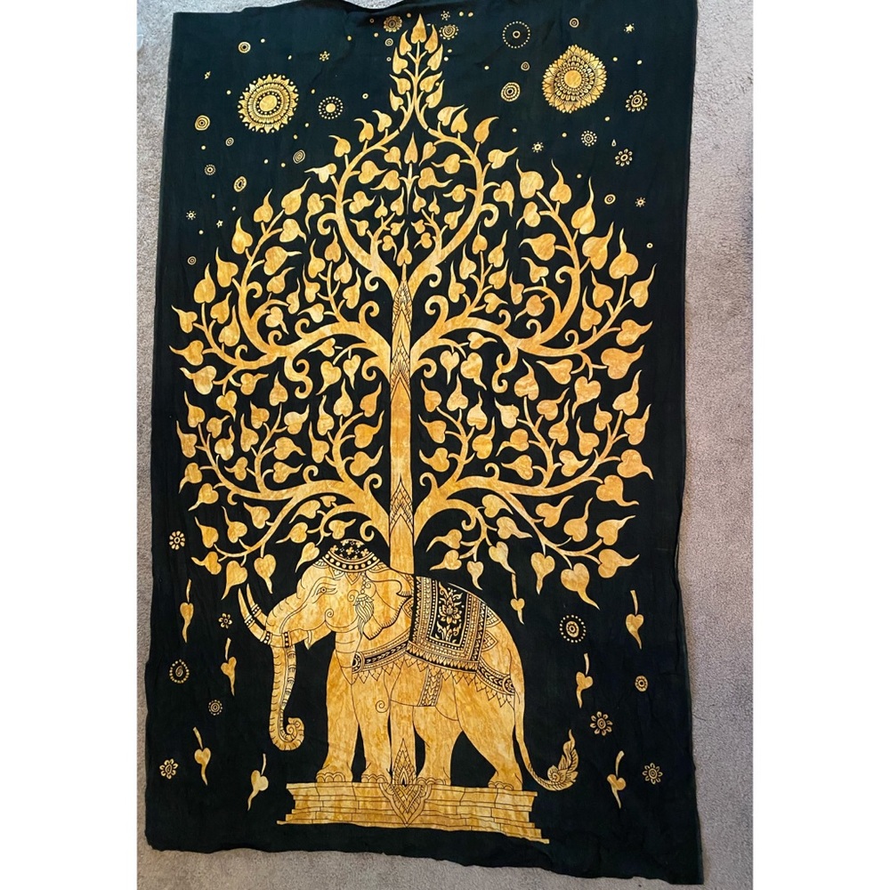 Elephant & tree of life wall hanging tapestry